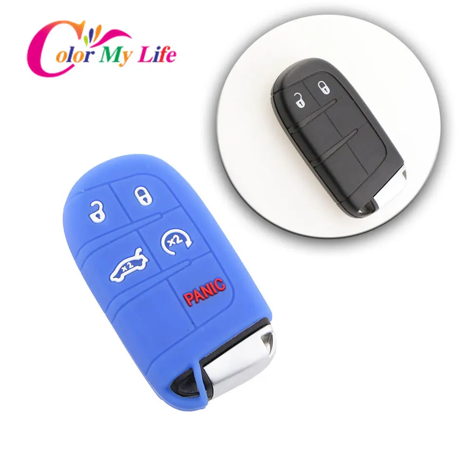 Silicone Car Key Case Full Cover for Fiat Jeep for Dodge Ram 1500 Journey Charger Dart Challenger Durango Accessories