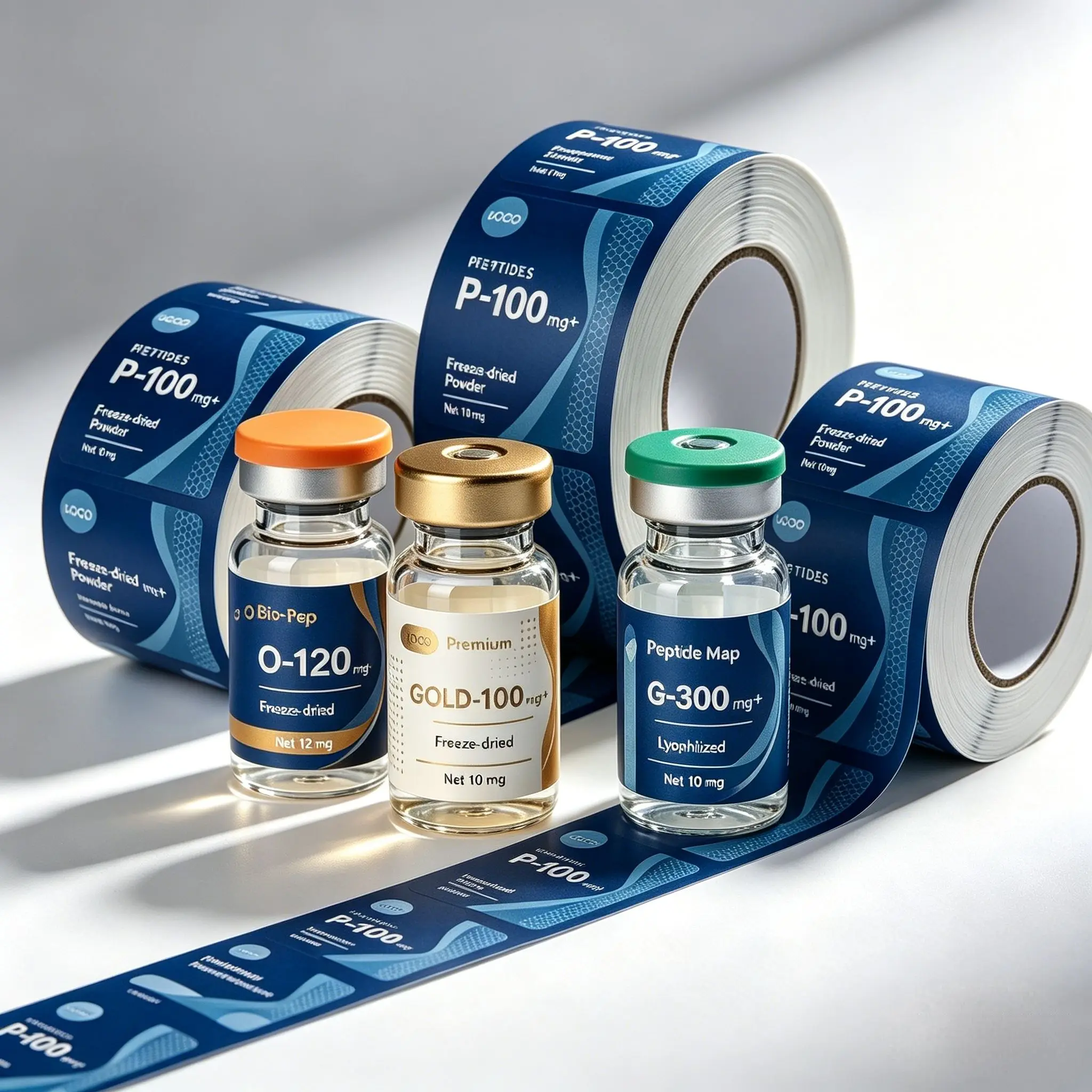 3ml 10ml Glass Bottle Custom Printed Labels,Beauty Vial Stickers for Plastic Tray Package
