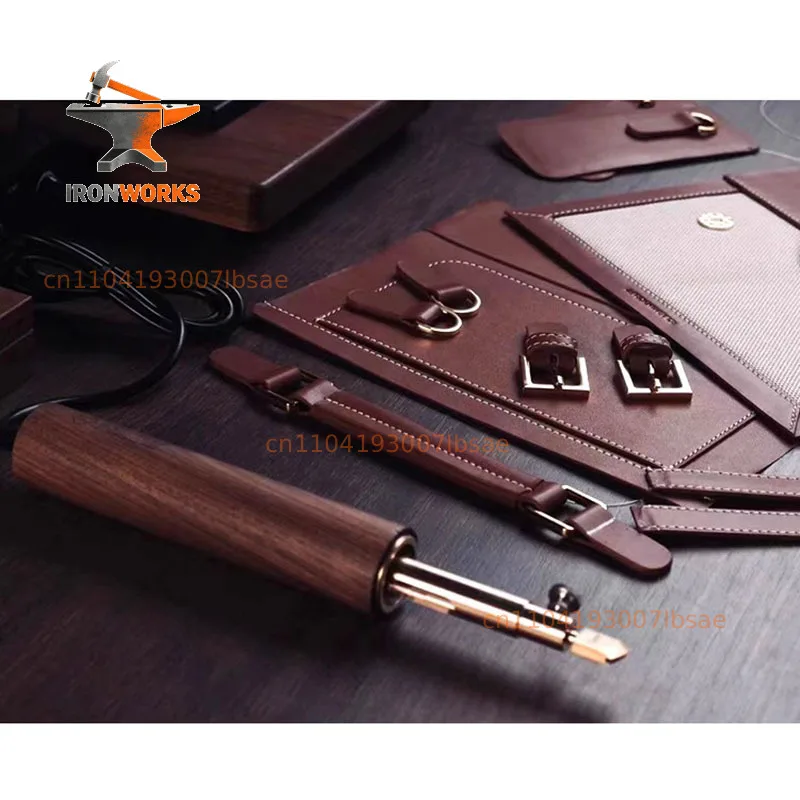 Leather Edge Ironing Machine Electric Heating Temperature Control Electric Soldering Iron Brass Seal Heaterr Edge Wire Device