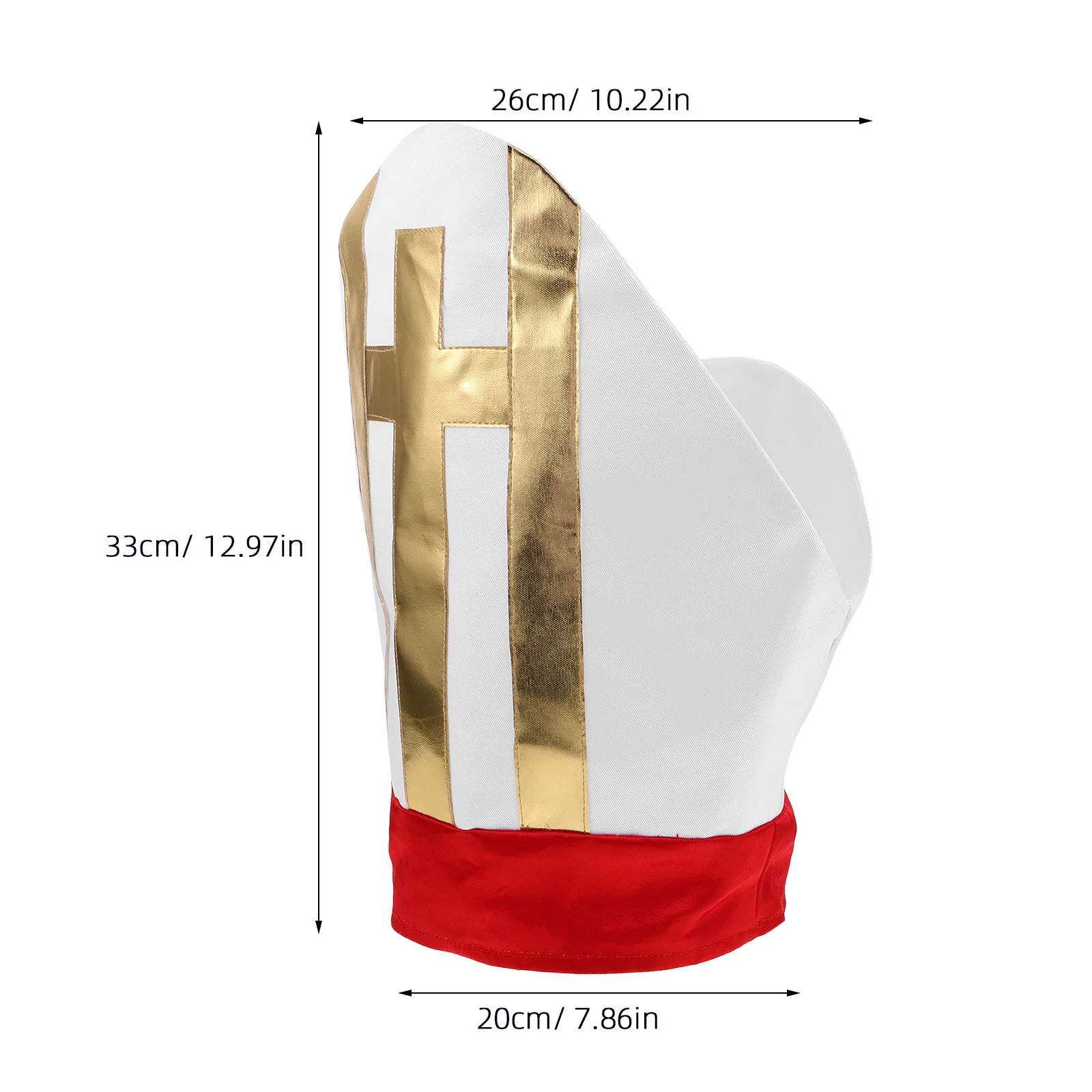 Pope Costume Hat Creative Miter Headpiece for Kids Lightweight Religious Clergy Hat Halloween Accessory Cardinal Saint Biblical