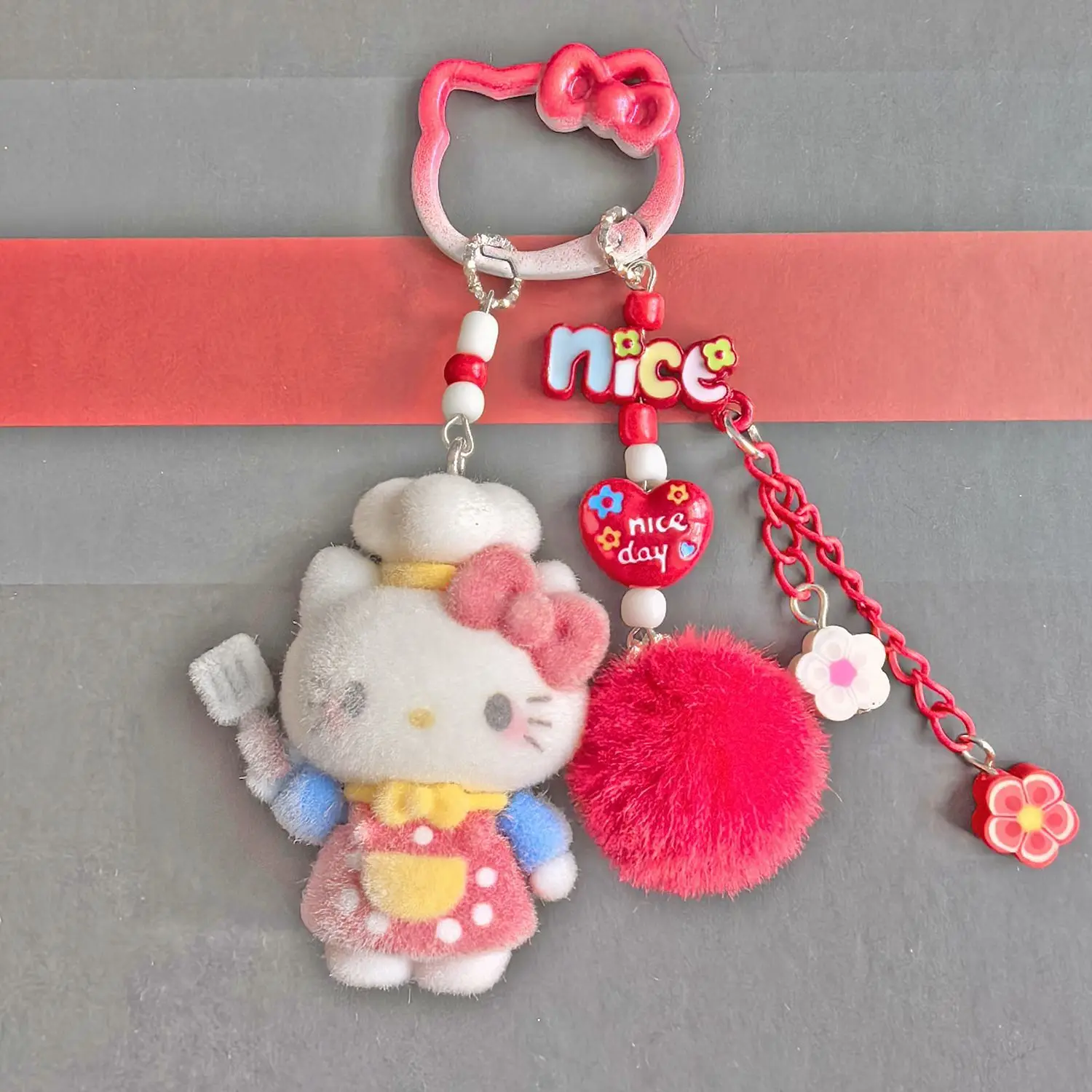 New Plush Hello Kitty MIU Series Dopamine Phone with Pendant DIY Bag Charm Keychain Accessories Fashion Toy Pendant