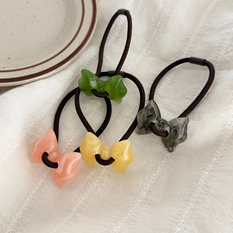 elasticos-de-cabelo-estilo-coreano-scrunchie-borboleta-efeito-tinta-suave-minimalista-acetato-gelatinoso-alta-elasticidade-acessorios-de-cabelo