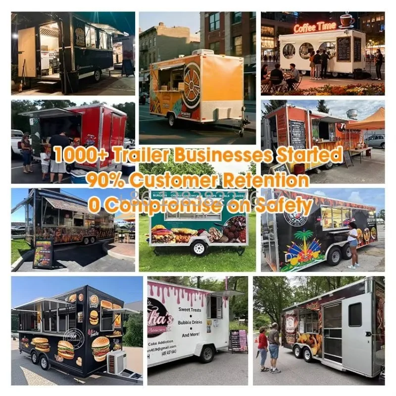 

Customizable Appearance Full Catering Equipment Food Truck Hot Dog Cart USA Customized Food Trailer With Restaurant Kitchen