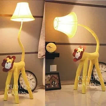 Funny Gift !!Floor Stand Lamps Bedroom Decoration lighting cloth Cartoon Animal Lion Kids Floor Lamps for living room image 3