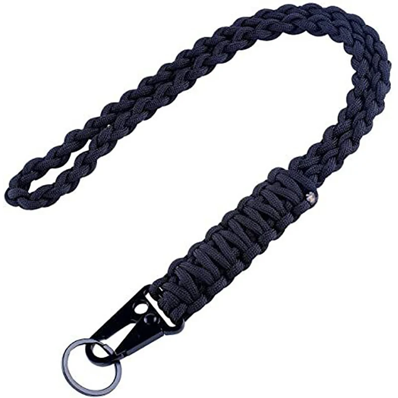 Paracord trançado pescoço cordão guarda-chuva trançado cordão do telefone móvel Olecranon fivela pingente sobrevivência ao ar livre montanhismo