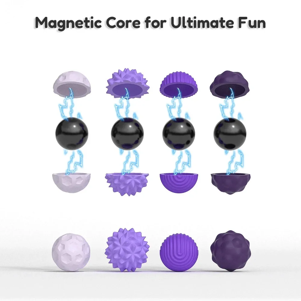 4/8 szt. Magnetyczna sensoryczna zabawka antystresowa, piłka antystresowa z silikonową powłoką dla dorosłych i nastolatków, relaksująca dłonie, prezent urodzinowy