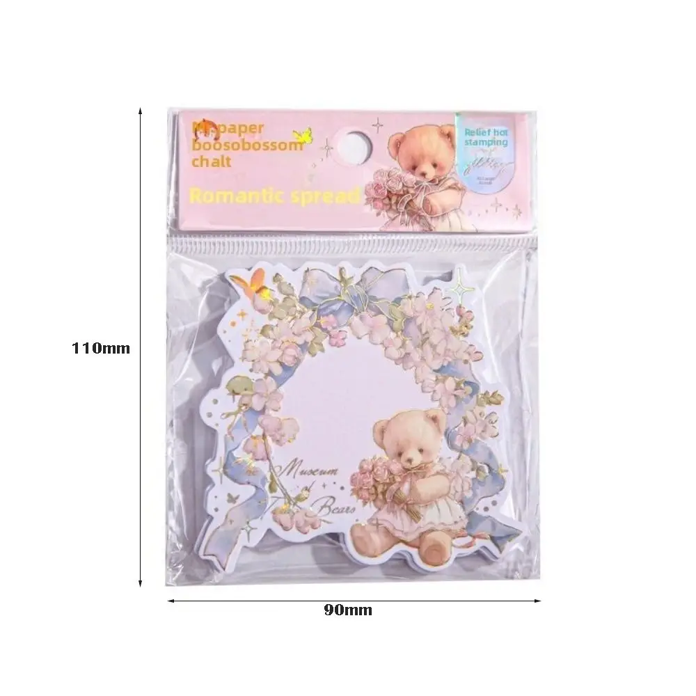 45 Sheets Portable Stationery Notepad Hot Stamping Little Bear Series Theme Guestbook Embossed Memo Book