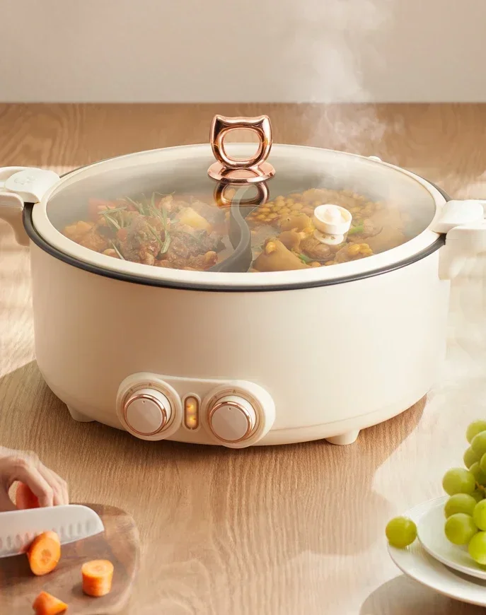 220V Electric Hot Pot Home Use Multi functional Integrated Large Capacity Dormitory Student  Frying Pot Small