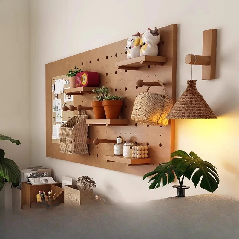 

Household hole board wall shelf entrance porch shelf wall shelf desk storage rack hanger