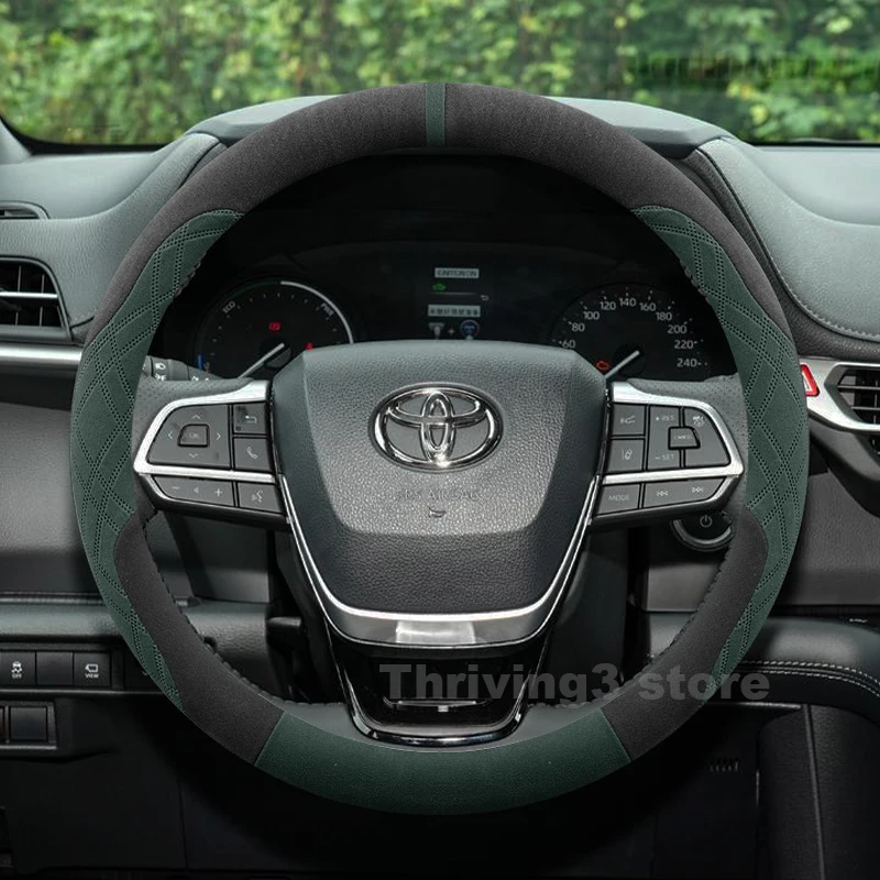 

Suede Warm Car Steering Wheel Cover For Toyota Sienna 2026 Camry 2021-2025 Winter Heating Covers For Covers Auto Accessories