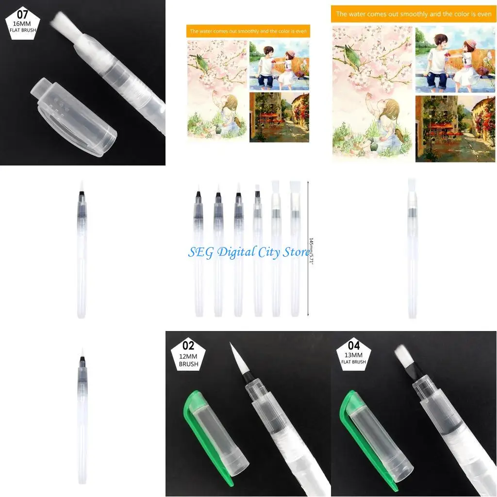 

U75B Watercolor Brush Pen Practical Water Coloring Brush Pen for Painting Enthusiasts