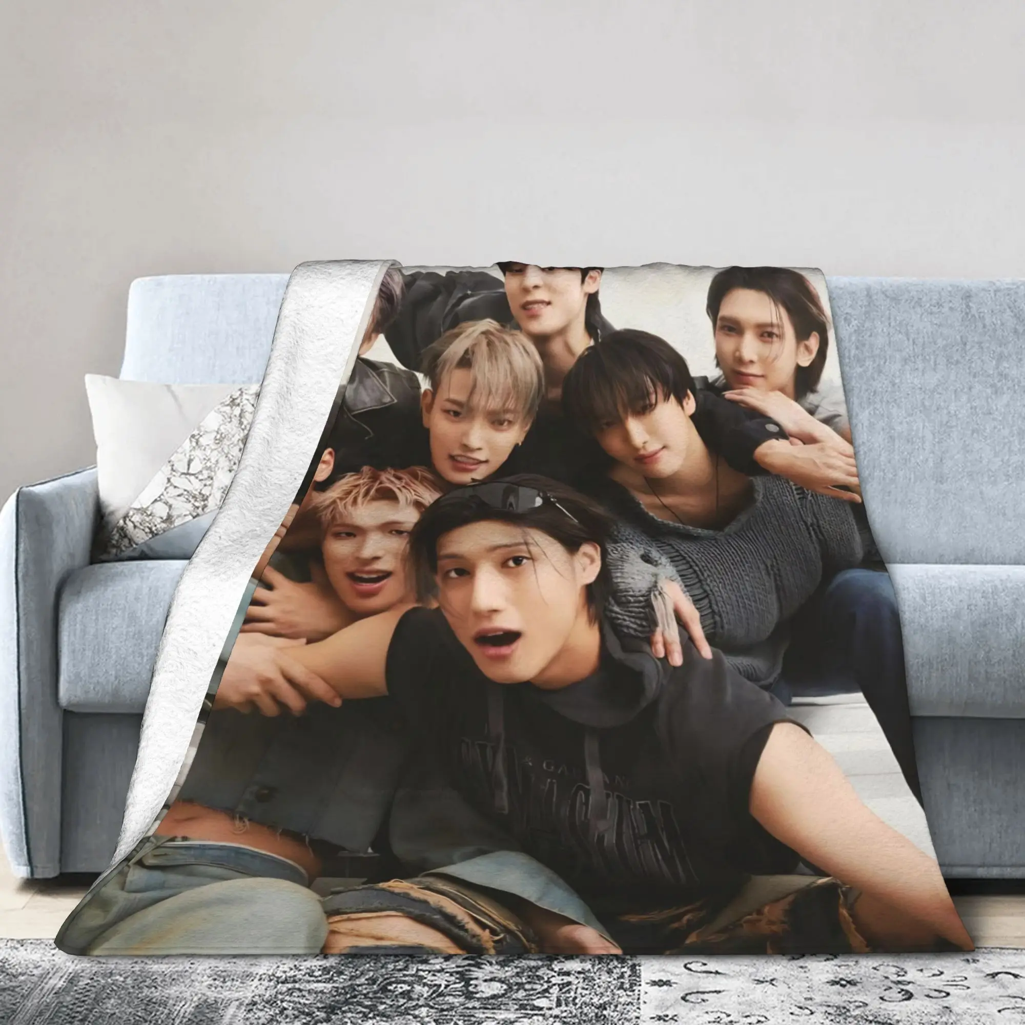 Ateezs Kpop Group Blankets Coral Fleece Plush Winter   Multifunction Lightweight Thin Throw Blanket for Home Outdoor Quilt