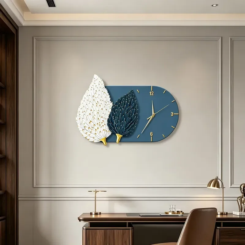 Modern Silent Wall Mounted Decorative Quartz Clock for Living Room Restaurant Hotel Apartment Office Home Decoration