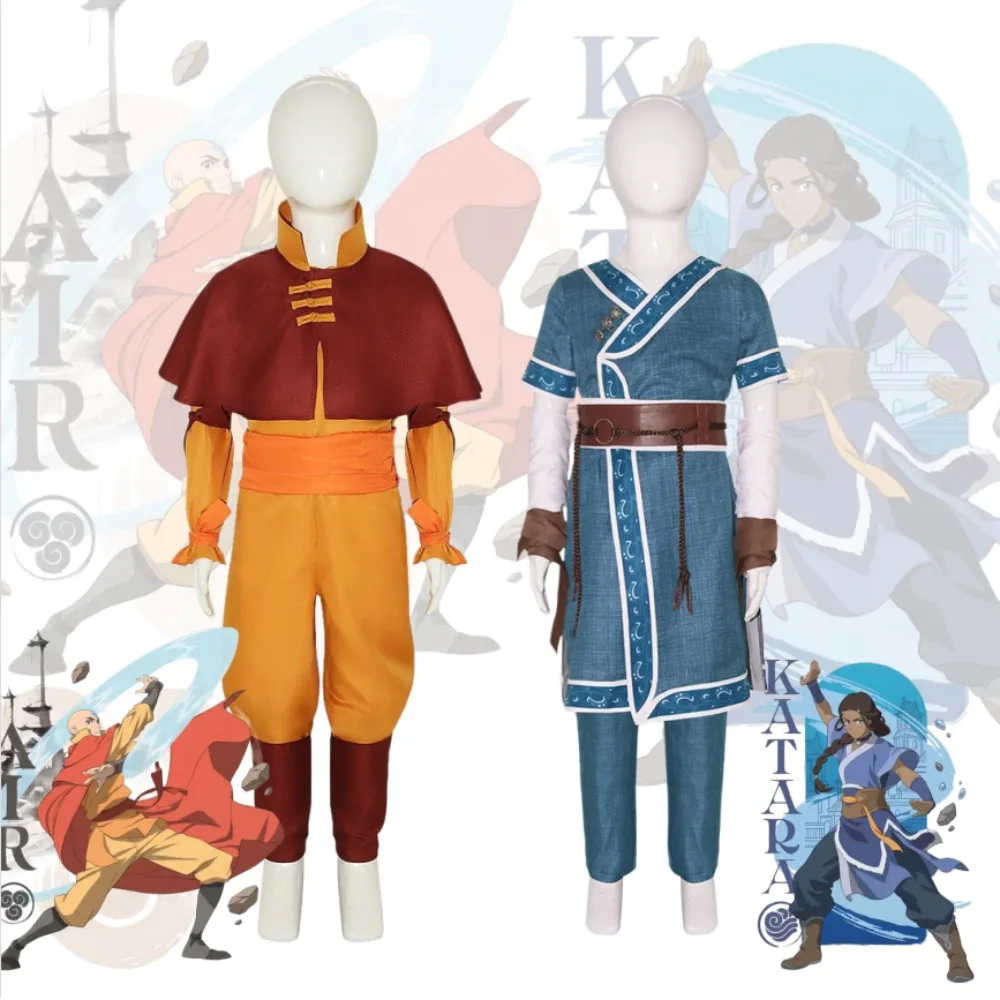 Disfraz de Cosplay de Alta Fidelidad de Avatar: La Leyenda de Aang - Katara, Bumi, Aang - Traje Exquisito del Mismo Estilo para Juego de Rol