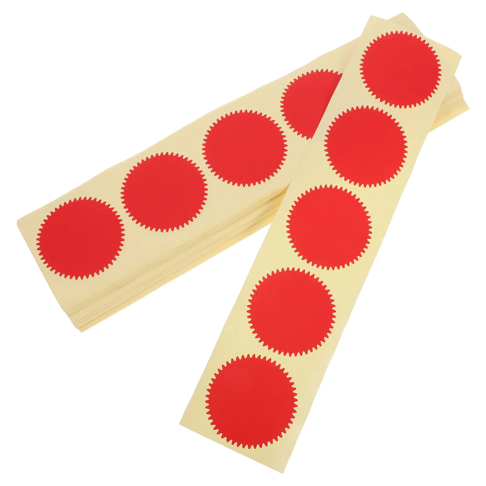 60Sheets Round Adhesive Labels Serrated Edge Certificate Embossing Seal Stickers Red 45Mm Peel Stick Labels for Awards Diplomas