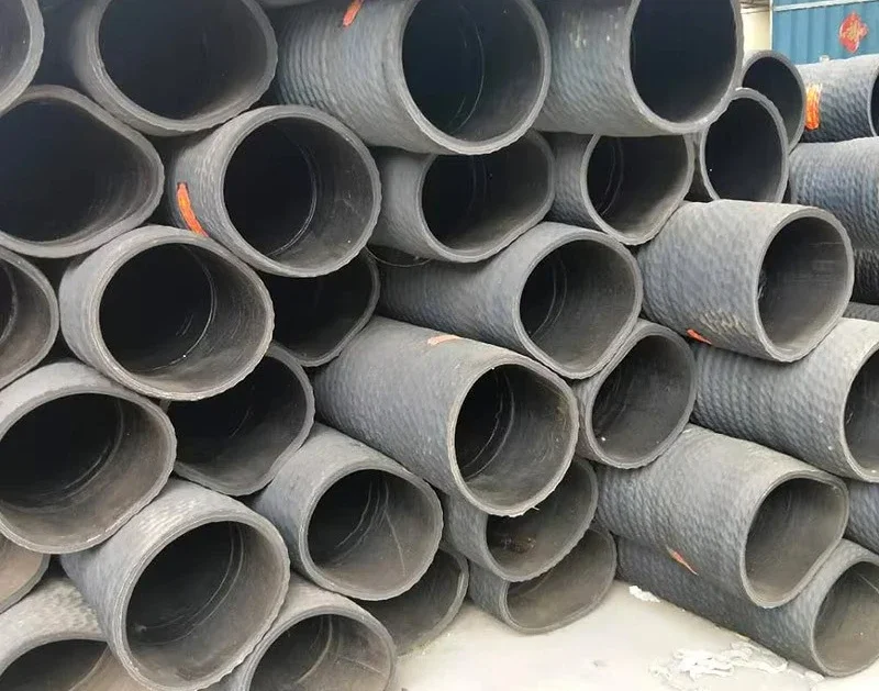 Industrial large diameter cement slurry discharge rubber hose method