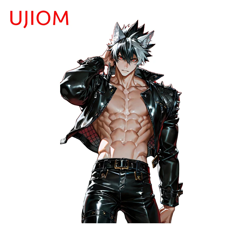 UJIOM Werewolf Cool Wall Sticker Alluring Handsme Muscle Man Anime Bedroom Closets Window Decals Waterproof House Decoration