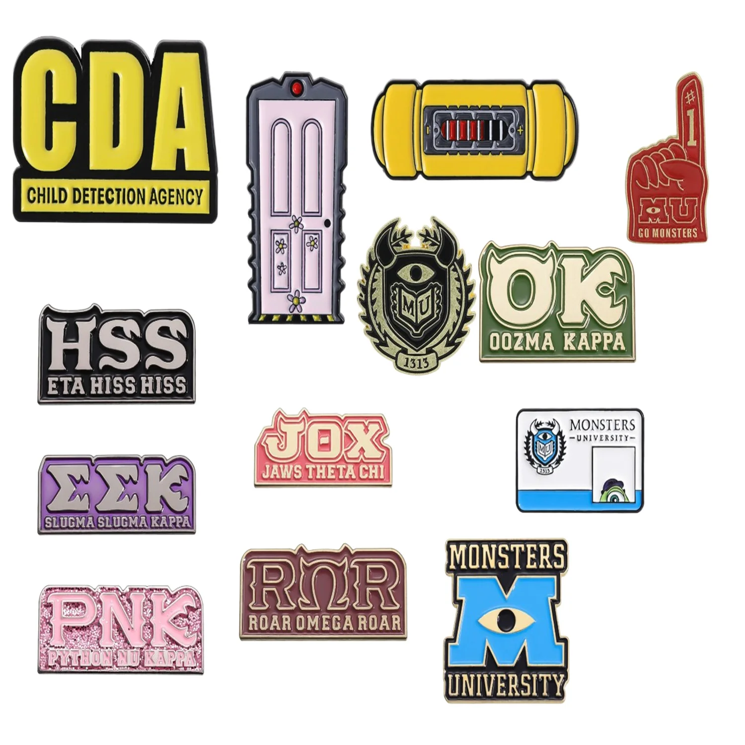 Cartoon letter series metal brooch creative personality cute set badge