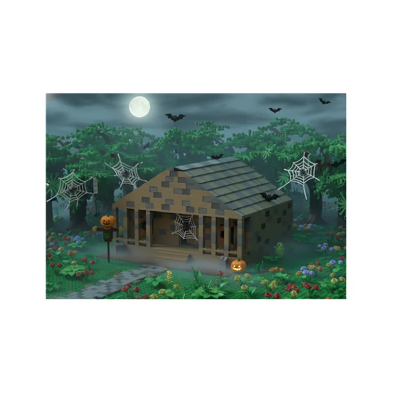 Moc tijolos de construção modulares halloween especial: casa assombrada modelo tecnologia blocos natal diy brinquedo construção presentes