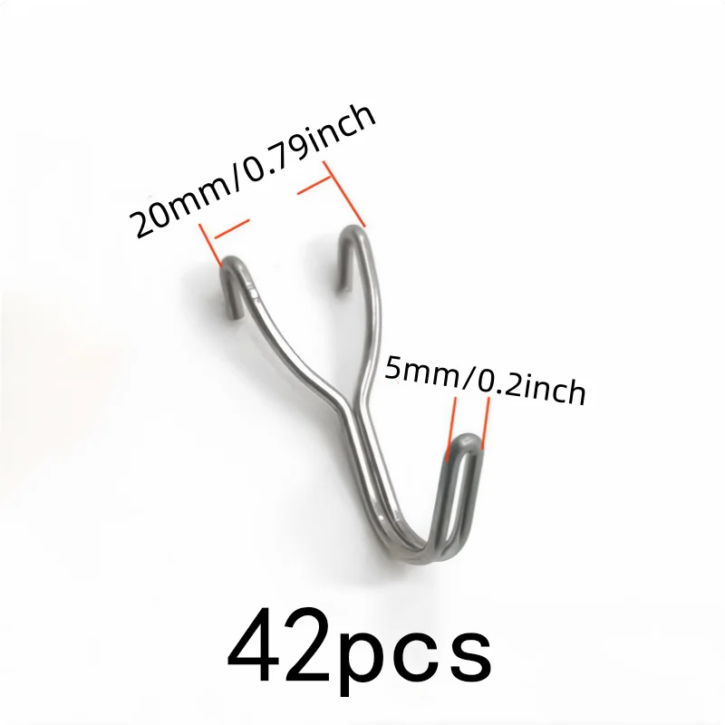 42 pcs 20mm Tool Board Hangers with Easy Snap-On Pegboard Fit, ideal for Wall Display Rack and Workshop Organizer
