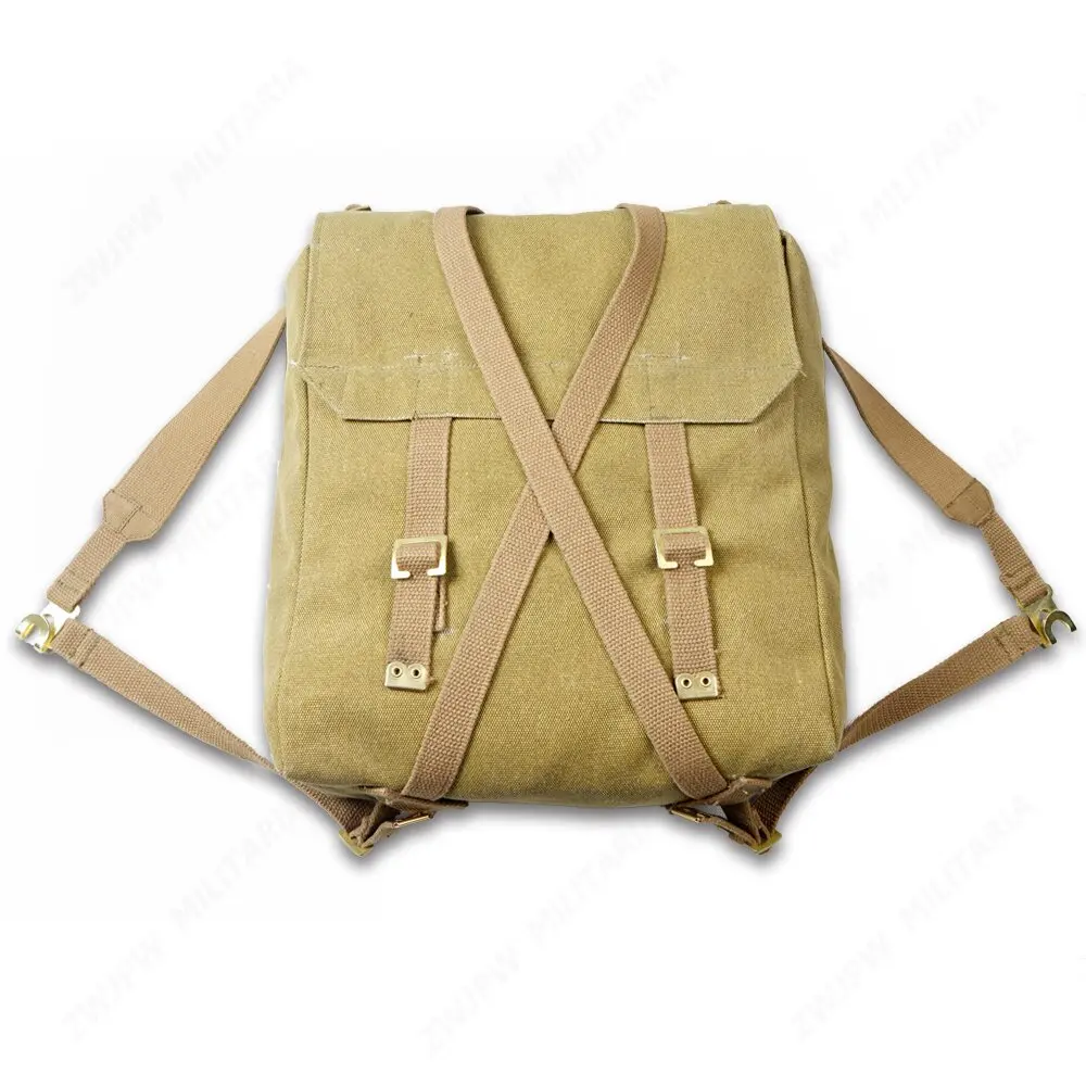 

NEW WW2 UK P37 BAG BACKPACK COTTON Large Size HIGH QUALITY REPLICA KHKAI WITH STRAP