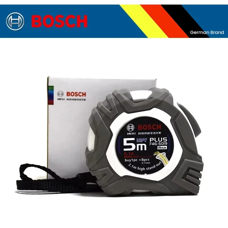 Bosch Tape Measure Retractable Soft Ruler Stainless Steel DIY Work Measuring Tools Portable Steel Tape Measure 5M