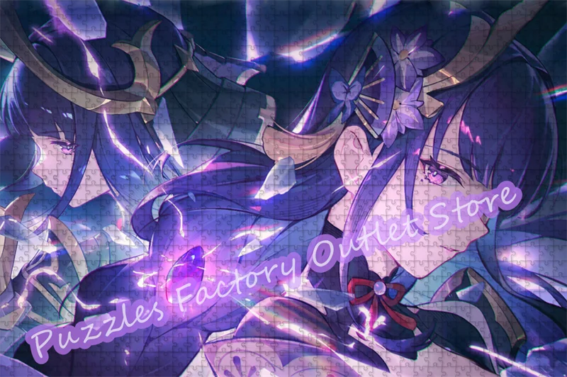 Beleza meninas beelzebul dos desenhos animados quebra-cabeças 300/500/1000 peças genshin impacto jogo vídeo impressão quebra-cabeça crianças descomprimir brinquedos