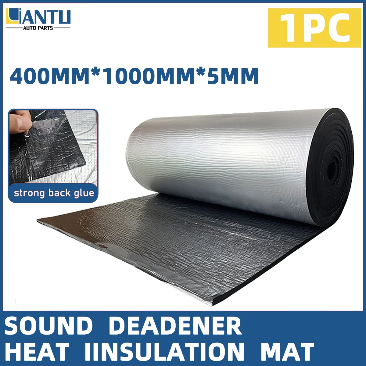 5MM Automotive High Density Soundproof Cotton Aluminum Foil Heat Insulation Pad Self-Adhesive Noise Reduction Mat