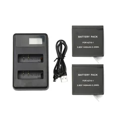 1400mAh Batteries For Xiaomi Yi 2 4K Yi plus + LCD USB Dual Charger For XiaoYi lite Xiaomi Yi II 4K Action camera Accessories