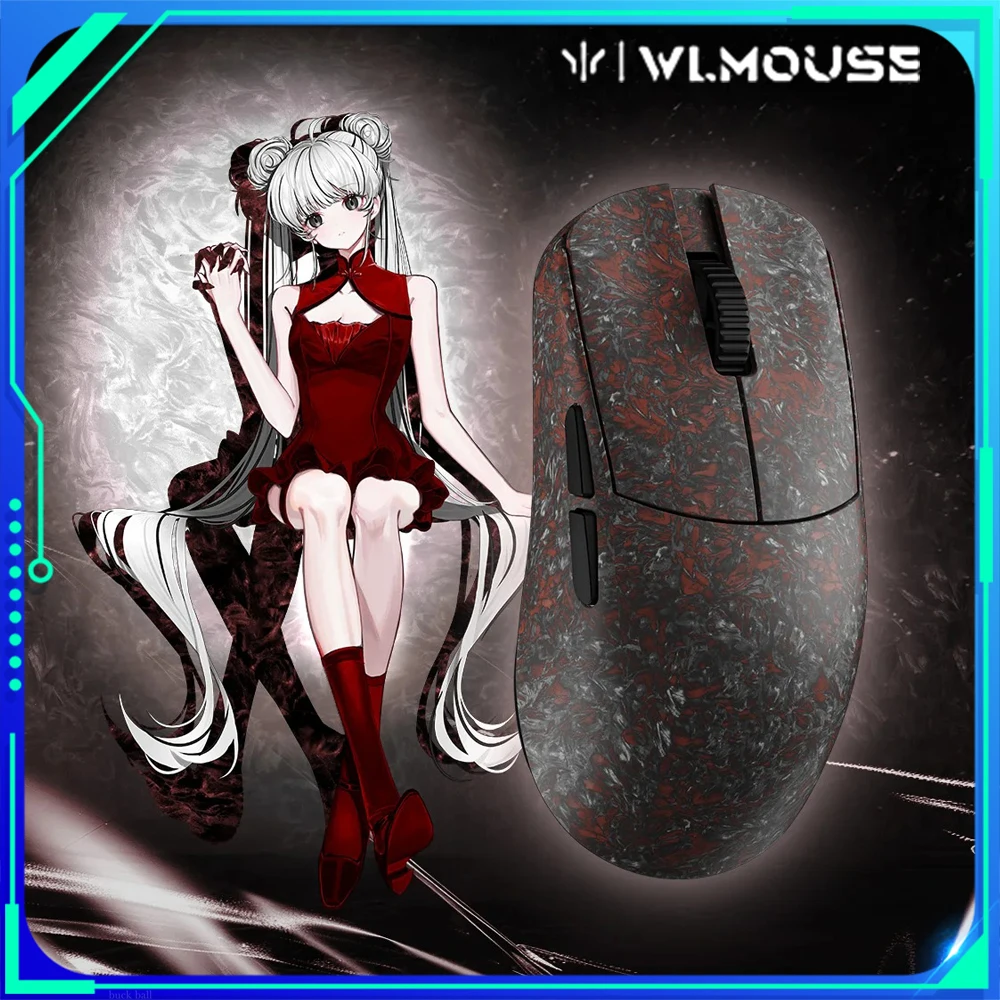 Wlmouse Ying Wireless Mouse Dual Mode 2.4G Bluetooth Gaming Mouse PAW3950HS 8K Forged Carbon Mouse Office PC Gamer Custom Gift