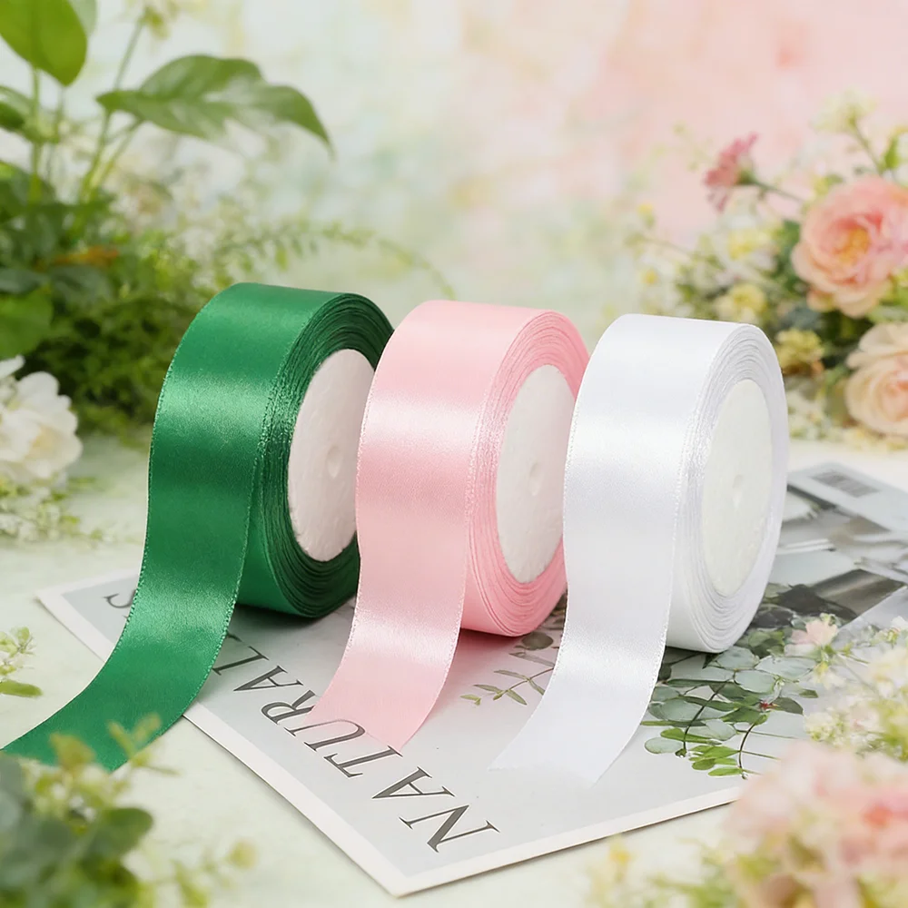 

22meters 40cm Satin Ribbons Crafts Bow DIY Gift Wrap Pink Green White Ribbons Ribbon Wedding Ribbon Flower Gift Cake Packaging