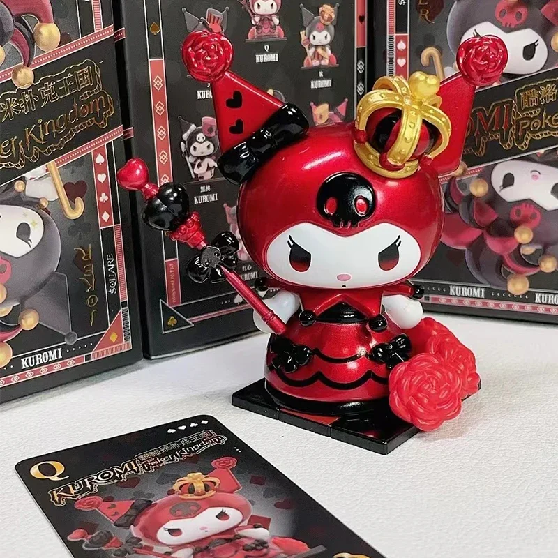 MINISO Sanrio Kuromi personajes caja ciega Kuromi Poker Kingdom Series caja misteriosa modelo Kawaii juguete para niños Regalo De vacaciones genuino