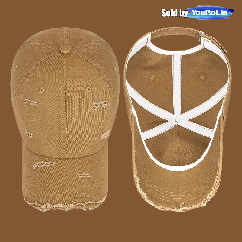 Универсальная бейсболка в корейском стиле с новой дыркой для мужчин и женщин, индивидуальная однотонная хлопковая повседневная шляпа от солнца с летающим краем