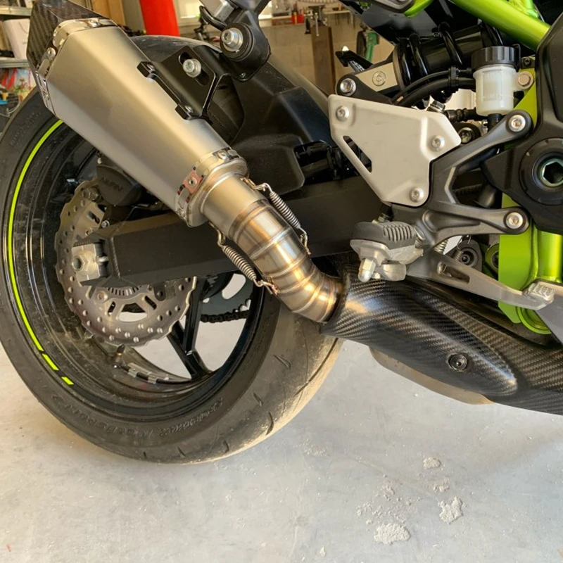 Z900 Slip-on Motorcycle Exhuast Middle Link Pipe Escape Muffler Adapter 51mm Connect Pipe for Kawasaki Z900 2017 2018 2019-2022