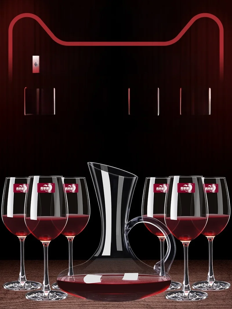 

European Style Creative Glass Red Wine Glasses Set of 6 High Footed Wine Glasses with Cup Holder Home Use Wine Accessories