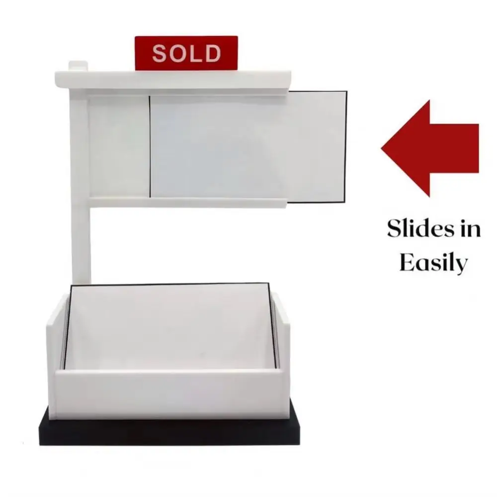 Sold Sign Real Estate Business Card Holder Removable Wood Business Card Rack Large Capacity Easy To Install Name Card Organizer