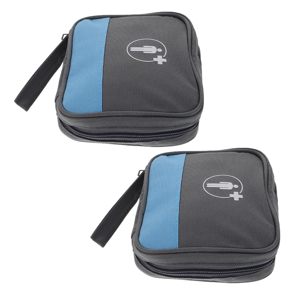 

2 Pcs First Aid Kit Essential Oils Carrying Case Holds Defibulator Equipment Travel