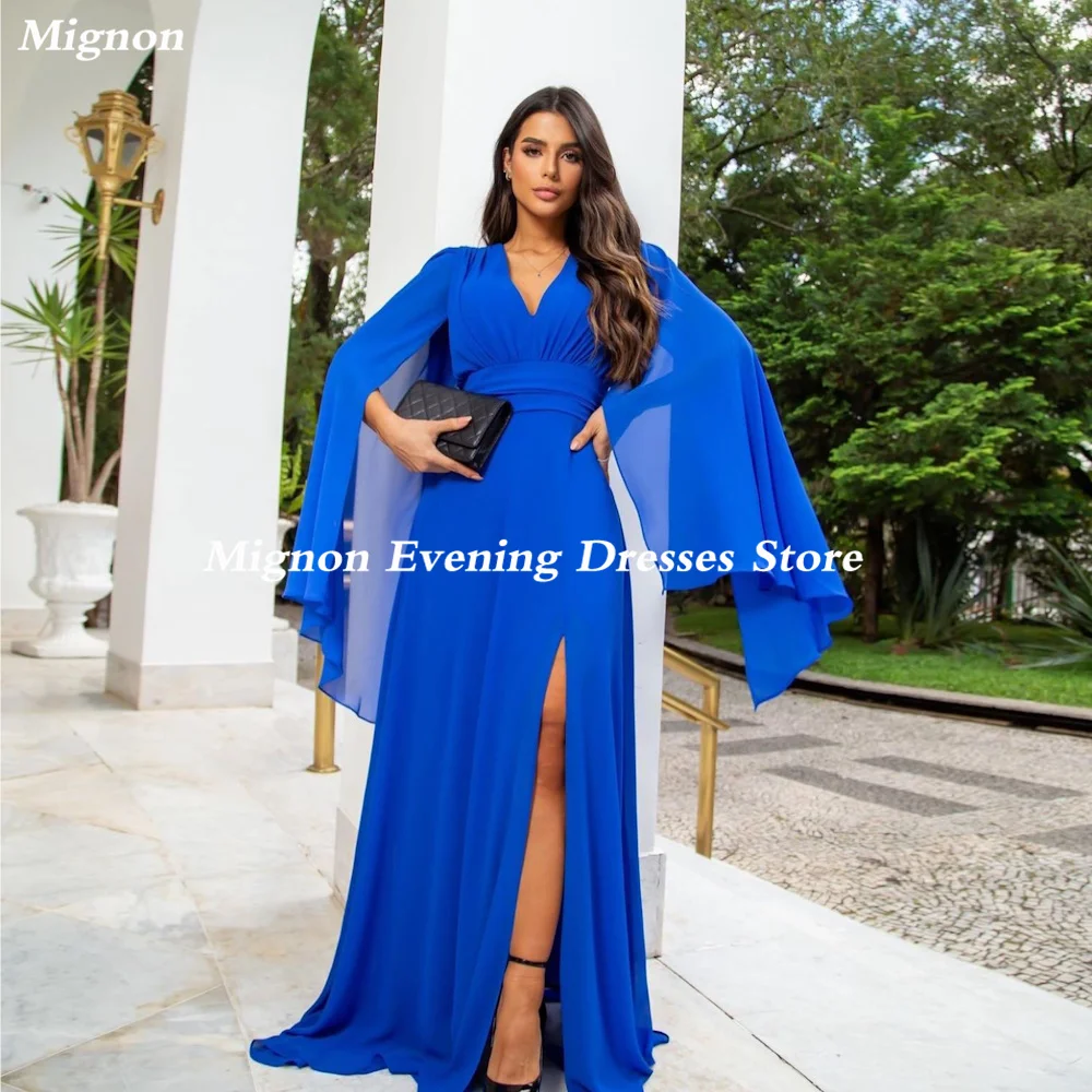 

Mignon Empire Chiffon Prom Gown Sweetheart Evening Floor-Length Sweep Train Ruffle Formal Elegant Party Dress for Women 2023