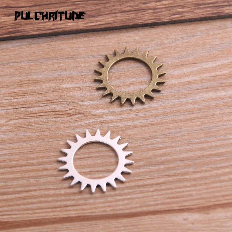 20Pcs 22mm Two Color Metal Alloy Machinery Gear Pendant Jewelry Charm Jewelry Gear Findings