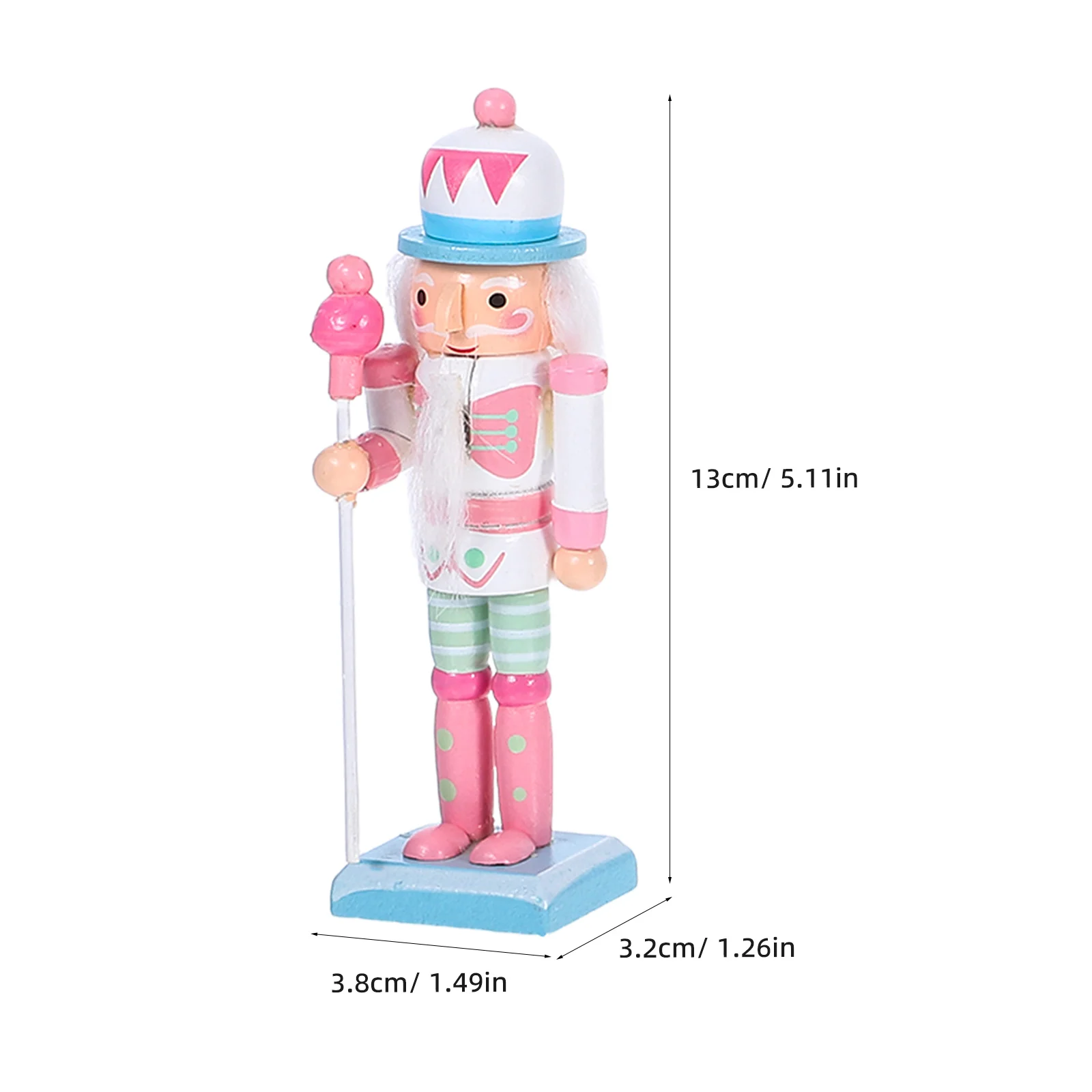 4 قطع تمثال كسارة البندق الخشبية: زخرفة جندي عيد الميلاد مصنوعة يدويًا لتزيين شجرة سطح المكتب في العطلات #6