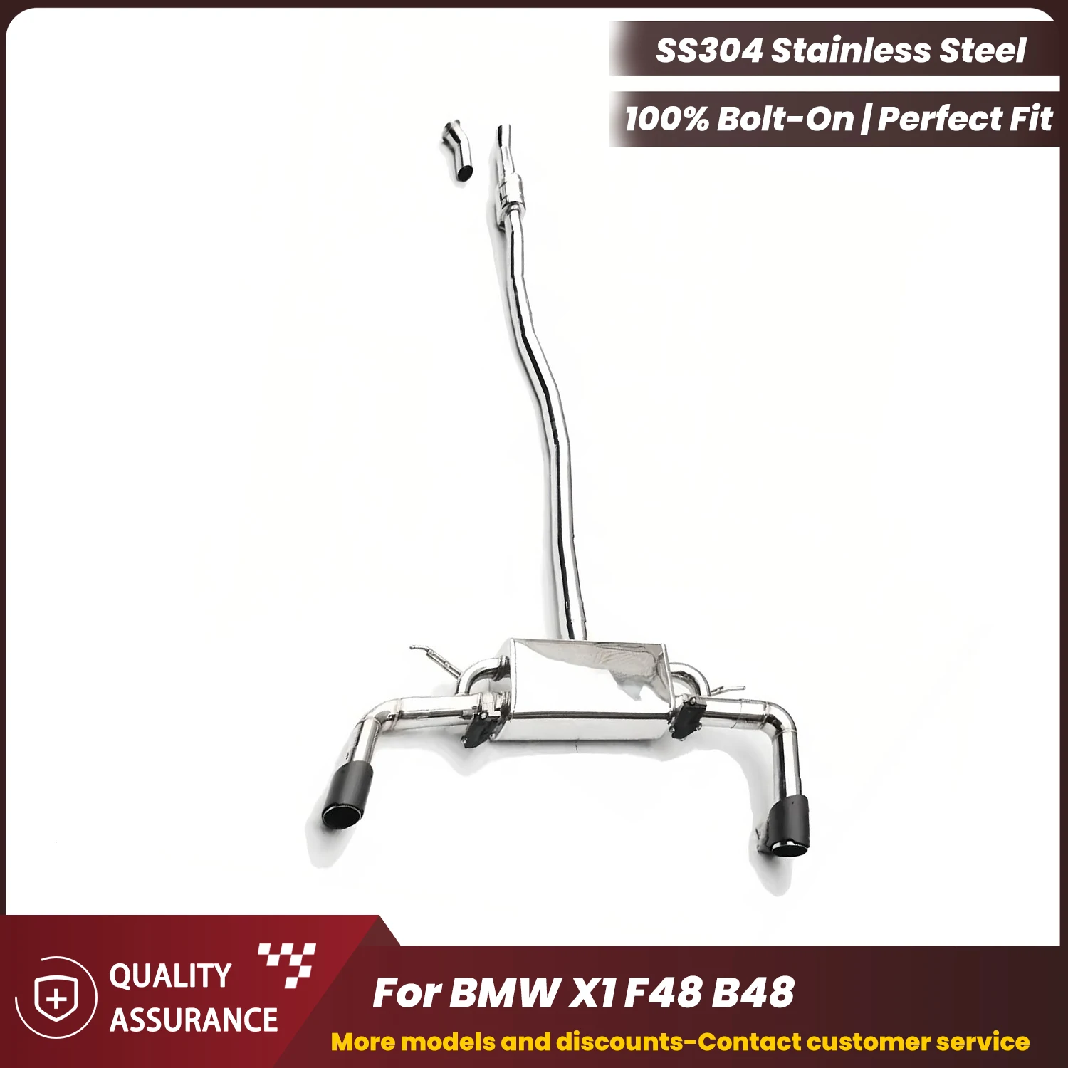 

ECCF Stainless Steel Catback Exhaust for BMW X1 F48 B48 Track-Inspired Plug & Play OEM Warranty Friendly
