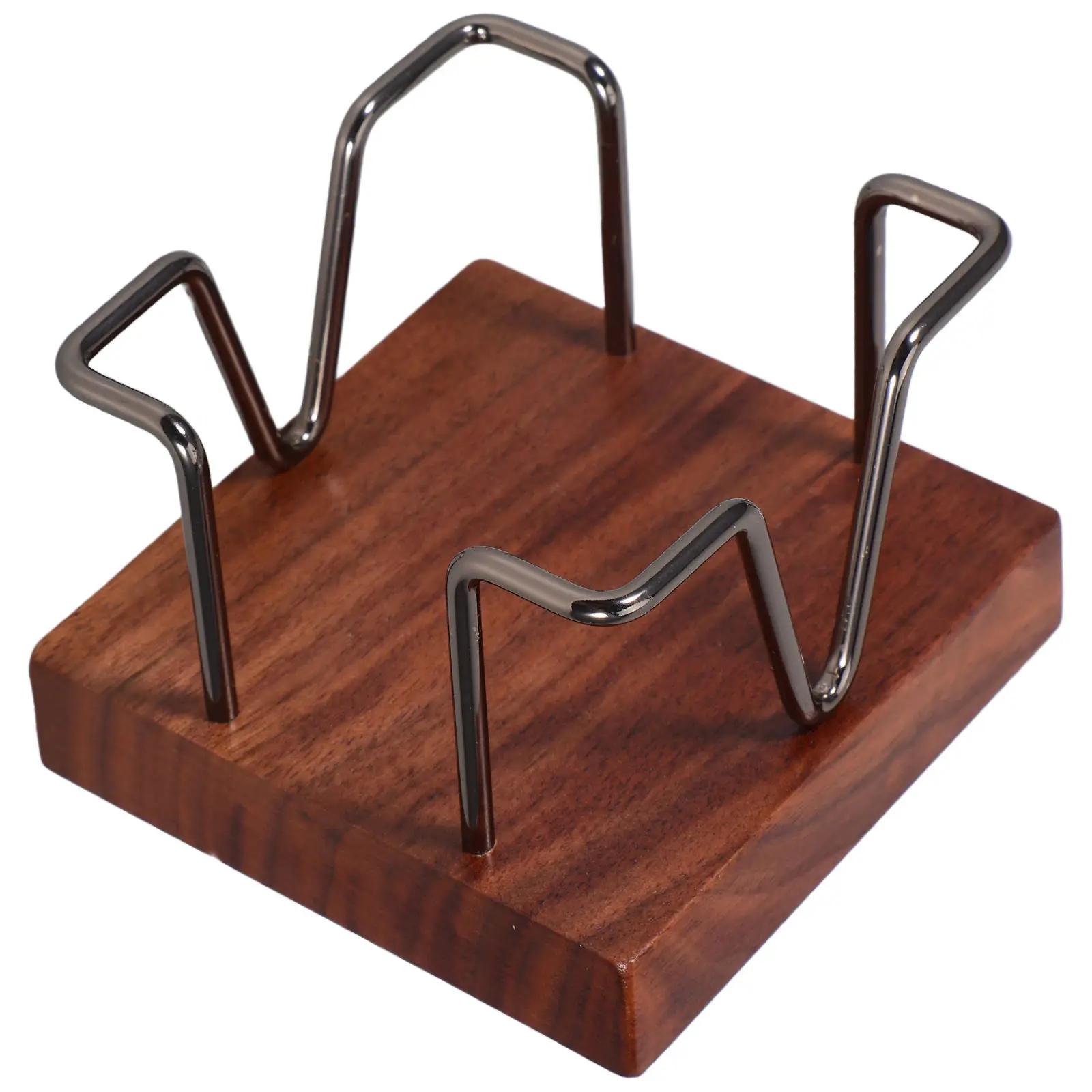 Sturdy Wood and Metal Desktop Note Holder Elegant Hollowout Style Memo Sorter for Office Organization Note Pads Holder