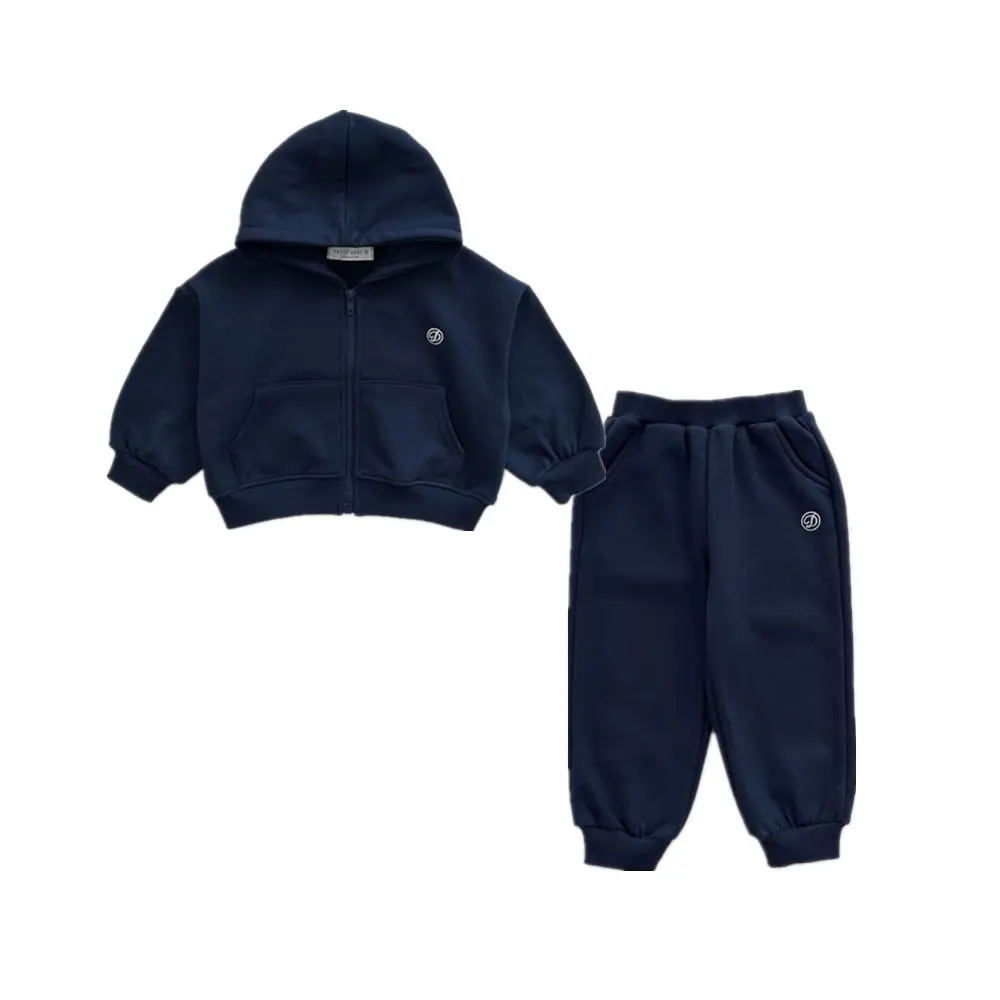 Autumn Korean Kids Hoodie Set 2PCS Zip-Up Jacket + Pants Unisex Casual Outfits 1-8 Years Baby Boys Girls Matching Tracksuit  123