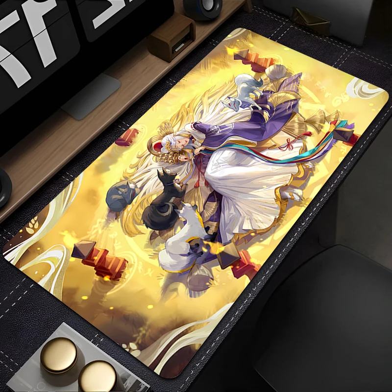 Alfombrilla de ratón grande para escritorio de juegos, alfombrilla para teclado de ordenador, alfombrillas de escritorio, alfombrillas de goma antideslizantes para jugador de juegos, alfombrilla para ratón Onmyoji XXL XXXL