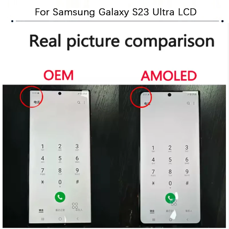 Pantalla S23U para Samsung Galaxy S23 Ultra S918 6.8" Super AMOLED Display Táctil Ensamblaje con Digitalizador Soporta S Pen y Huella Dactilar Partes 5