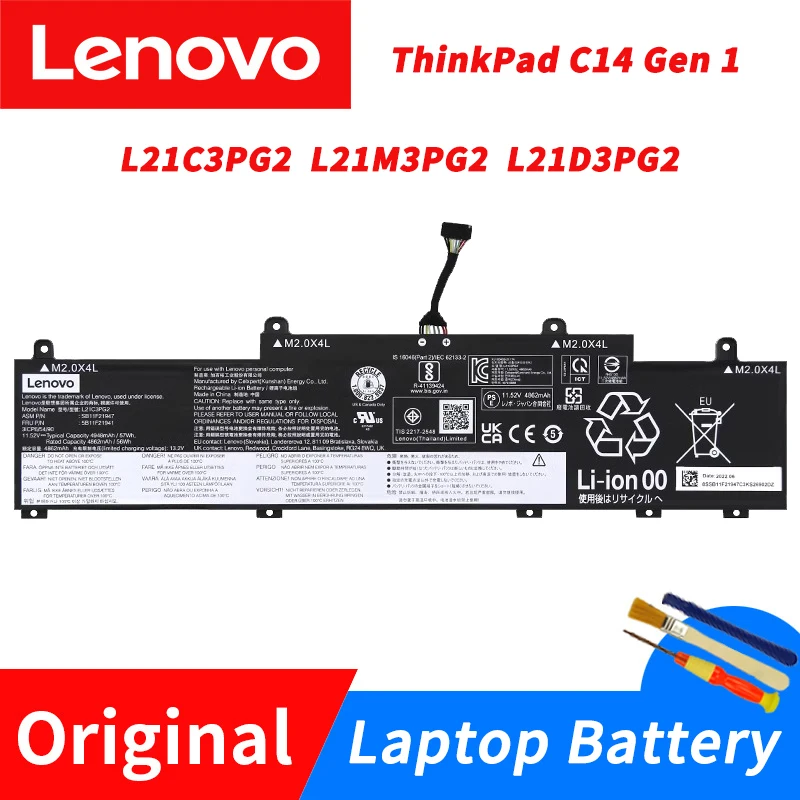 

Original Lenovo ThinkPad C14 Gen 1 L21C3PG2 L21M3PG2 L21D3PG2 Laptop Battery