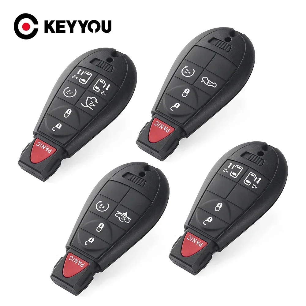 KEYYOU 3/4/5/6 Buttons Smart Remote Key Fob Shell Case Replacement For Chrysler Town & Country Dodge Caravan Journey