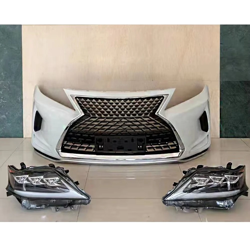 

Perfect Fitment PP Material Front Bumper Body Kit for Lexus RX 2009-2015 Facelift 2021 Style Bodykit Include Grille Headlight