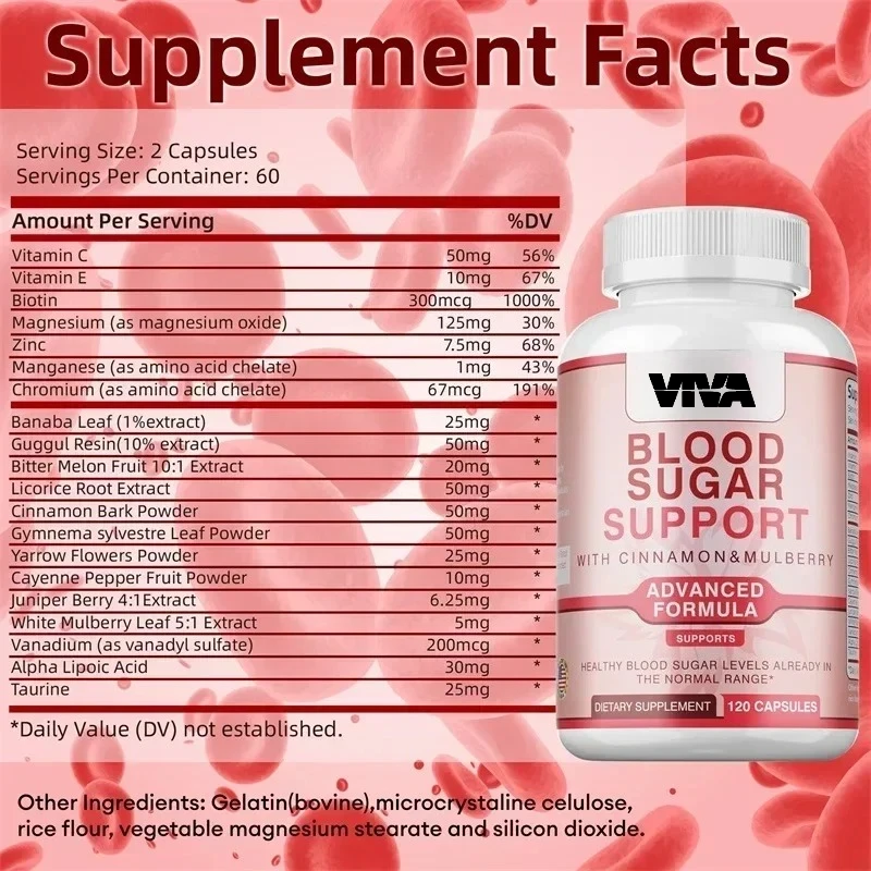 Blood Sugar Supplement - Contains Bitter Melon and Cinnamon To Maintain Healthy Blood Sugar Levels, Improve Immunity