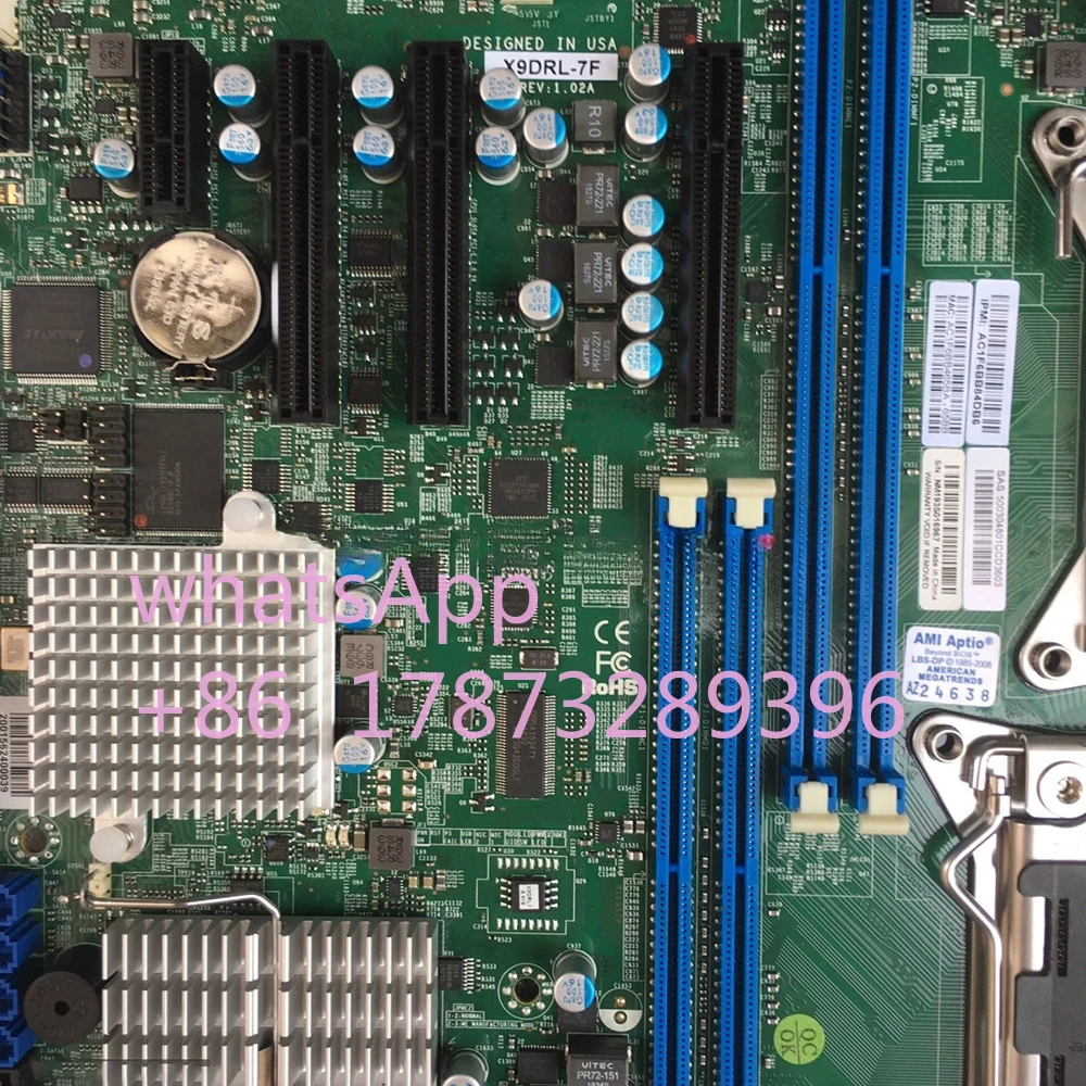 X9DRL-7F For Supermicro Server Motherboard LGA2011 Support E5-2600 V1/V2 Family ECC DDR3 8x SAS Ports via Broadcom 2208